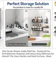 5pcs Stainless Steel Corner Shower Caddy Set - Black - 4