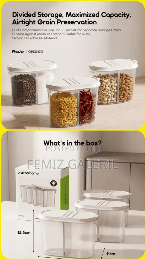 Oraimo FlexJar 3-Piece Grain Storage Containers - 1