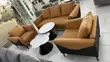 Modern 5-Seater Orange & Black Leather Sofa Set with Coffee Tables - 3