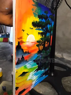 Sunset Landscape Acrylic Painting