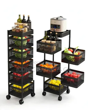 5-Layer Rotating Kitchen Storage Trolley