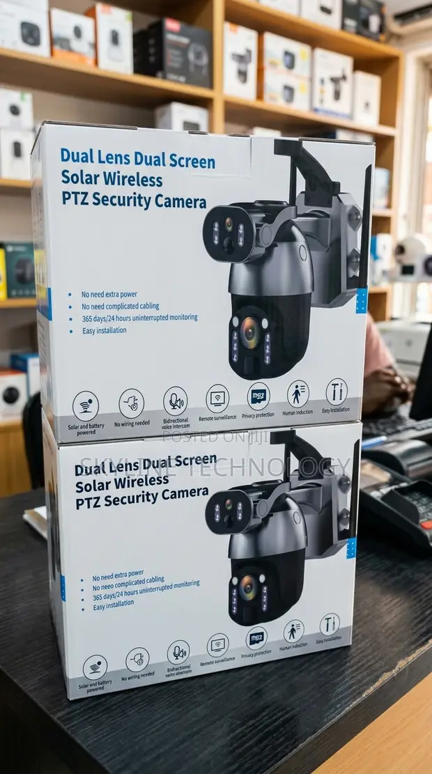 Dual Lens Dual Screen Solar 4G PTZ Camera - 1