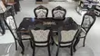 Classic 6-Seater Dining Table Set - Carved Wood - 2