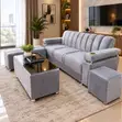 Brand New Ash Fabric 3-in-1 Sofa Set - 1