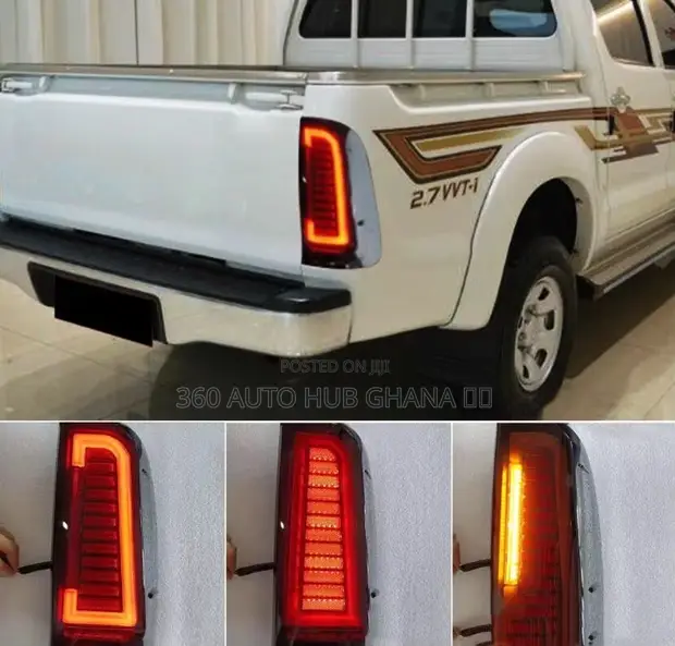Brand New Smoked Black Tail Lights for Toyota Hilux - 1