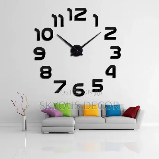 Acrylic 3D Big Numbers Wall Clock - 1