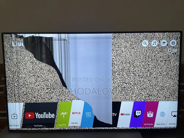 LG 65UK6700PVD 65 Inch TV for Parts - Cracked Screen - 1