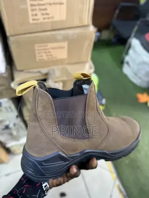 KINGUARD Brown Leather Chelsea Safety Boots - Steel Toe, Anti-Slip