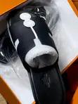 Men's Hermes Quality Leather Slides - 3