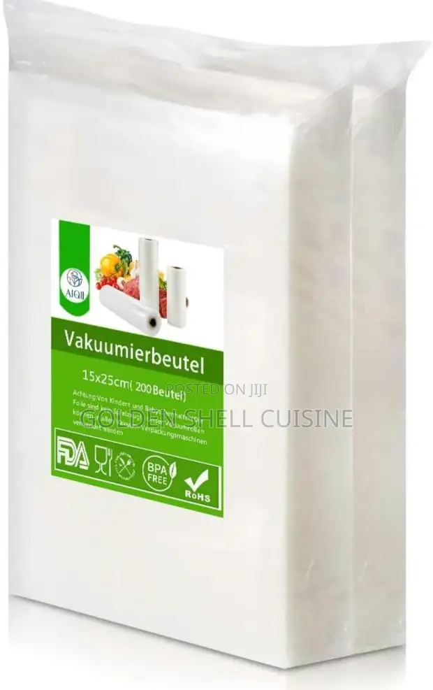 AIQI Embossed Vacuum Sealer Storage Bags (15x25cm) - Pack of 200 - 1