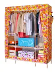 Portable Foldable Fabric Wardrobe - Floral - 1
