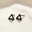 Black Edge Triangle Studs - 1