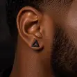 Black Edge Triangle Studs - 3