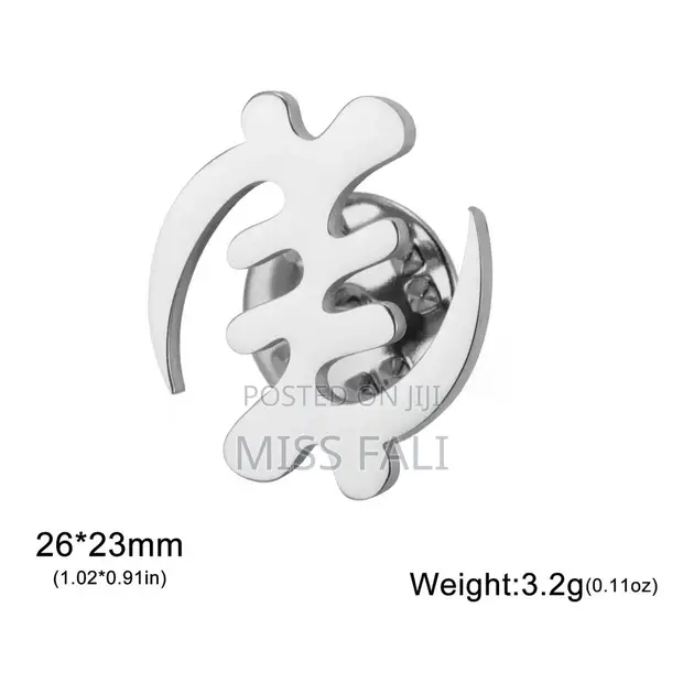 Sculpted Lapel Brooch - Gold-Tone - 1