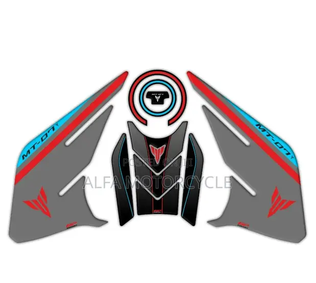 Yamaha MT-07 Tank Pad Set Red-Grey (2021-2024) - 1