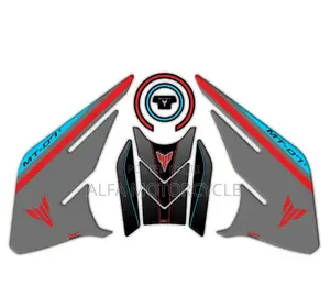 Yamaha MT-07 Tank Pad Set Red-Grey (2021-2024)