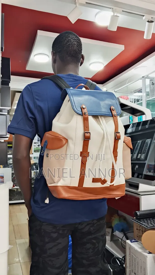 Genuine Leather Backpack - Multicolor - 1