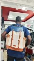 Genuine Leather Backpack - Multicolor - 3