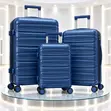 Blue Black Luggage Set - 3 Piece - 1