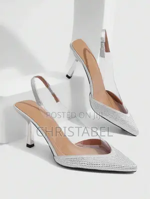 Ladies Silver Heel Shoes