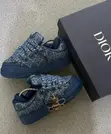 Dior B9S Skater Blue Kumo Cannage Denim Sneakers - 1