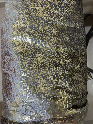Sequins Fabric - Ash and Gold, 4 Yards