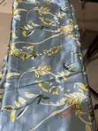Blue Botanical Satin Material - 3 Yards - 2