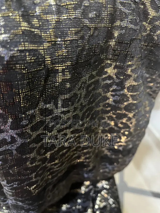 Leopard Print Fabric - Gold & Black, 4 Yards - 1