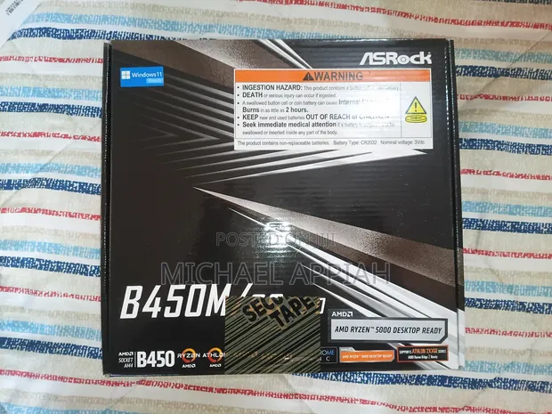 Ryzen 5 5500 CPU, Asrock B450m AC R2.0 Motherboard, 16GB DDR4 RAM, 512GB SSD - 1
