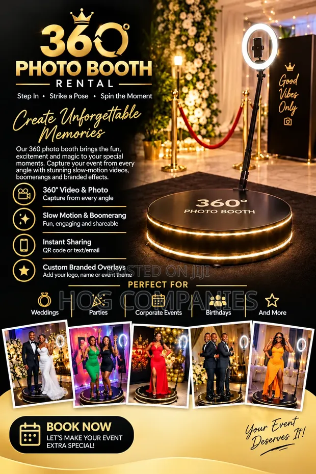 360 Photo Booth Rental for Events in Accra - 1