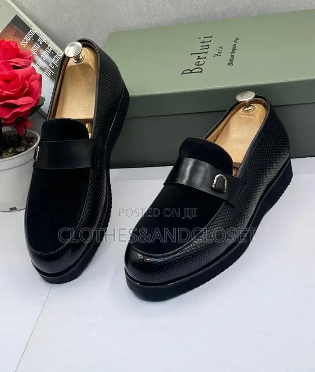 Berluti Black Leather & Suede Loafers with Metallic Bit - Size 40-46 - 1