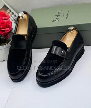 Berluti Black Leather & Suede Loafers with Metallic Bit - Size 40-46