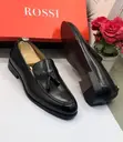 Rossi Men's Classic Black Leather Loafers with Tassel - Size 40-46 - 2