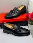 Rossi Men's Classic Black Leather Loafers with Tassel - Size 40-46 - 3