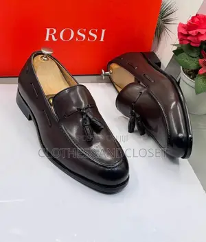 Rossi Dark Brown Leather Tassel Loafers
