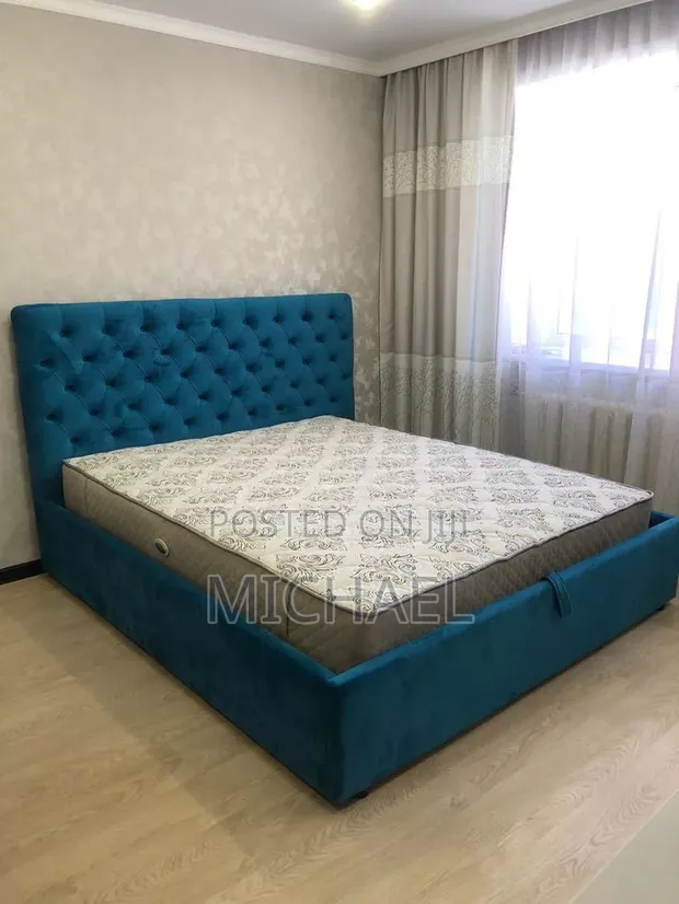 Brand New Upholstered Bed Frame - Deep Teal - 1
