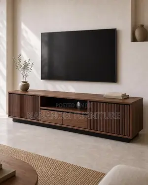 Wood-Mode Foreign TV Stand with Drawers and Shelves