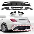 Mercedes-Benz C300 Rear Bumper Diffuser with LED - 4