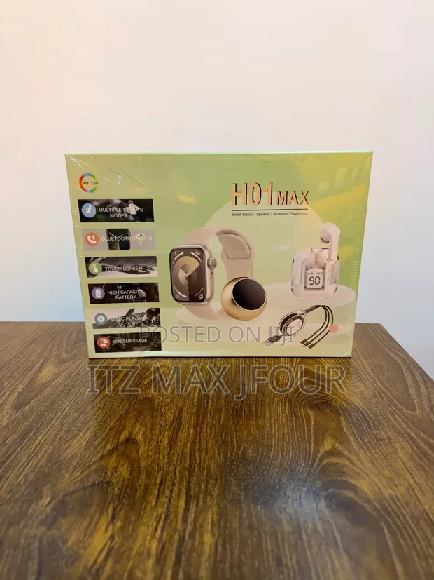 H01 Max Smart Watch Combo with Earbuds & Neckband - 1
