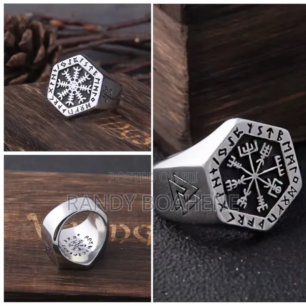 Viking Compass Runic Ring - Stainless Steel - 1