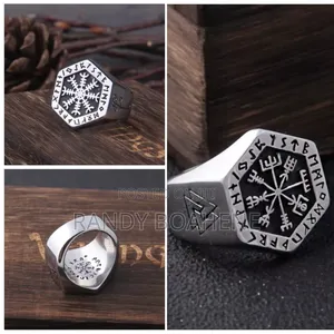 Viking Compass Runic Ring - Stainless Steel