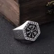 Viking Compass Runic Ring - Stainless Steel - 2