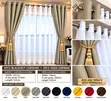 Blackout Curtains with Voile Set - Light Khaki & White - 2