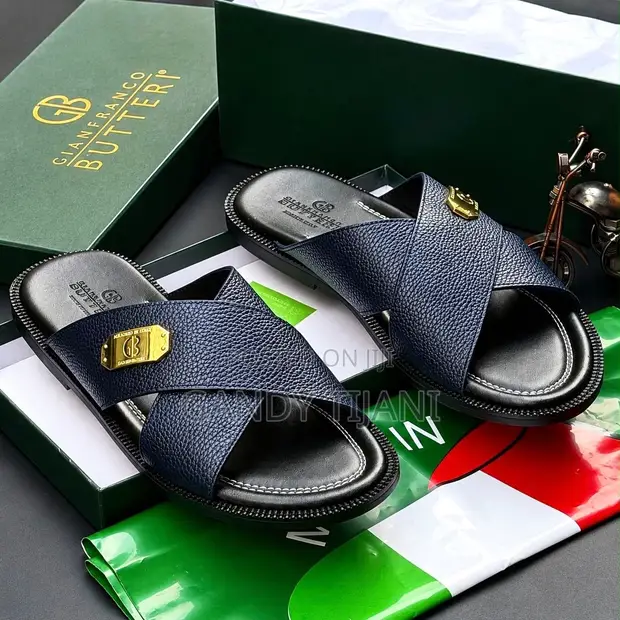 Gianfranco Butteri Men's Classic Leather Slippers - 1
