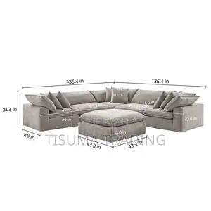 Sereen 6-Piece Fabric Modular Sectional - Taupe