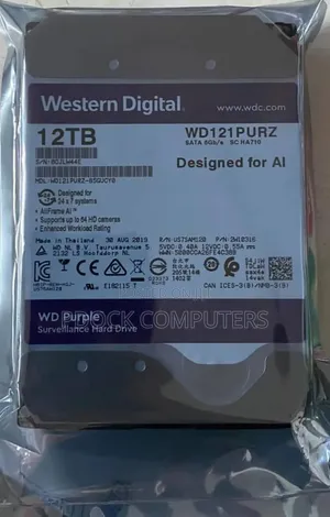 WD 12TB Surveillance HDD 24/7 Recording
