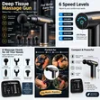 6-Head Deep Tissue Massage Gun - Black Gold - 3