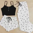 3 PCs Women's Luxury Lounge Wear/Pajamas Set - 1