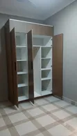 Wardrobe, Laminated Board, Brown & Off-White - 2