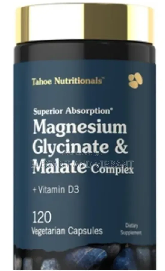 Magnesium Glycinate and Malate Complex with Vitamin D3 | 120 Capsules - 1